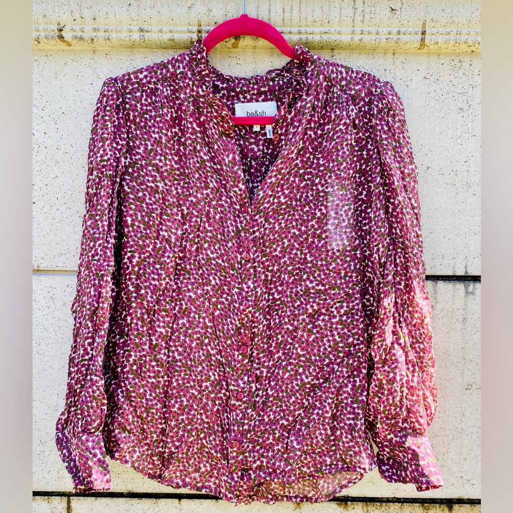 Ba&Sh Paris Chemise Framboise Nwot Size 3/L/Us 8